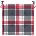 vidaXL Coussins de chaise de jardin lot de 6 carreaux rouges 40x40x3cm