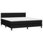 vidaXL Sommier à lattes de lit avec matelas LED Noir 160x200 cm Tissu