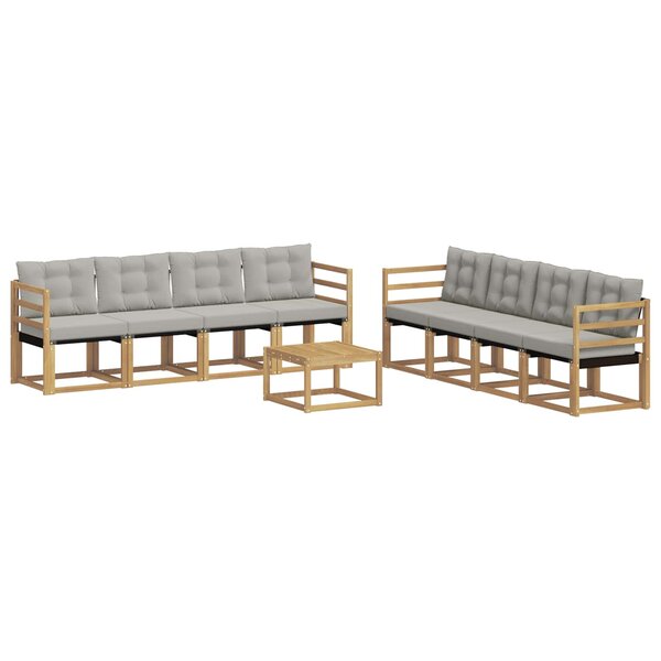 vidaXL Ensemble de canapés d'extérieur 9 Pièces Blanc et gris clair