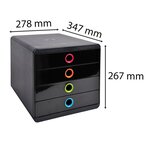 Exacompta Set de tiroirs de bureau Pop-Box avec 4 tiroirs Noir