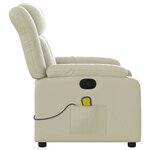 vidaXL Fauteuil inclinable de massage Crème Similicuir