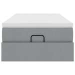 vidaXL Cadre de lit ottoman avec matelas gris clair 80x200 cm tissu