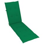 vidaXL Chaise longue d'extérieur repose-pied et coussin Acacia solide