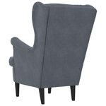 vidaXL Fauteuil gris foncé velours