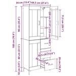 vidaXL Haut Armoire avec tiroir 2 Pièces Bois ancien Bois d'ingénierie