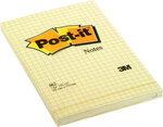 Bloc 100 Feuilles Notes adhésives jaune 102 x 152 mm  quadrillé POST-IT