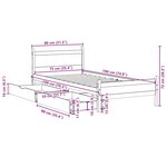 vidaXL Cadre de lit sans matelas blanc 75x190 cm bois de pin massif