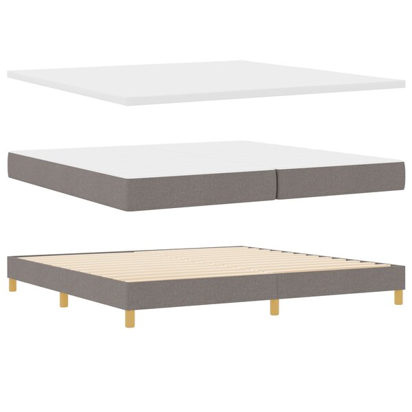 Lit Box Spring vidaXL avec matelas en taupe  200x200 cm  tissu