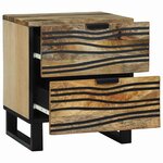 vidaXL Cabinet de chevet avec tiroir 2 Pièces Marron 40 x 33 x 46 cm