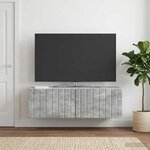 vidaXL Meuble TV mural 98 x 31 x 30 cm Gris béton Bois d'ingénierie