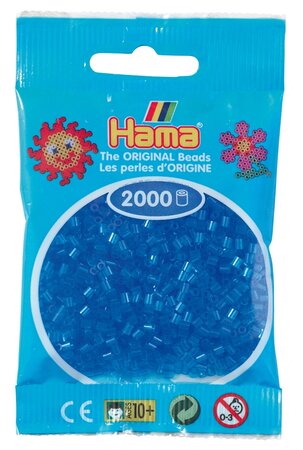 2 000 perles mini (petites perles Ø2 5 mm) bleu transparent