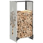 vidaXL Portant de bois de chauffage 40x30x80 cm acier inoxydable