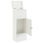 vidaXL Boîte de dépôt de colis Blanc 44.5 x 29 x 110.5 cm Acier