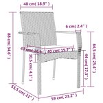 vidaXL Chaises de jardin avec coussins lot de 2 Résine tressée Gris