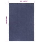 Vidaxl tapis rectangulaire bleu marine 180x250 cm coton