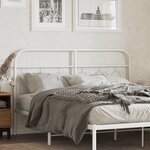 vidaXL Tête de lit métal blanc 140 cm
