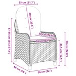 Fauteuil relax vidaXL avec coussin en poly rattan gris