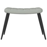 vidaXL Chaise de relaxation avec repose-pied Gris clair Velours