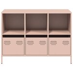 vidaXL Buffet rose 101 5x39x73 5 cm acier laminé à froid