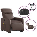 vidaXL Fauteuil inclinable de massage électrique marron similicuir