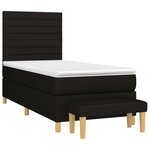 vidaXL Sommier à lattes de lit avec matelas Noir 90x190 cm Tissu