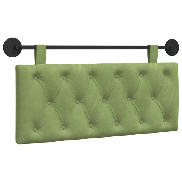 vidaXL Tête de lit suspendue Avec lumière LED Vert clair Velours