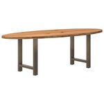 vidaXL Table à manger marron clair bois de chêne massif ovale