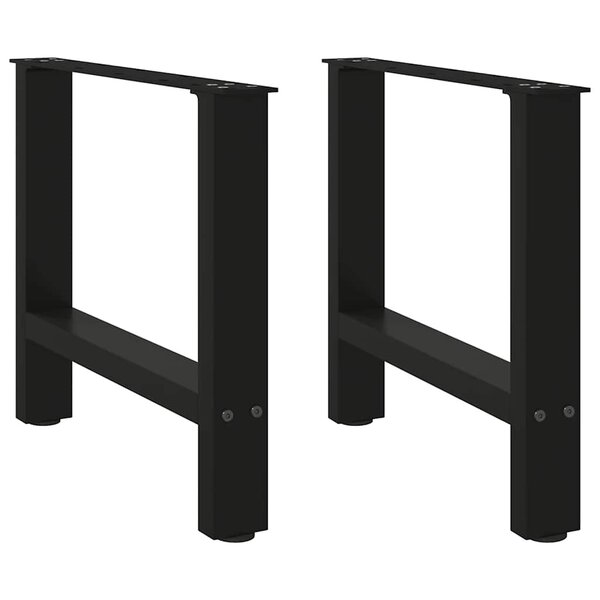 vidaXL Pieds de table basse Noir 2 pièces 50 x (42-43) cm Acier