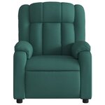 vidaXL Fauteuil inclinable de massage vert foncé tissu
