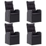 vidaXL Ensemble à manger de jardin 5 Pièces Noir