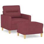 vidaXL Fauteuil avec repose-pied Rouge bordeaux 60 cm Tissu