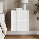 vidaXL Cabinet de chevet mural Blanc brillant 33 x 34 5 x 43 cm