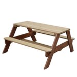 Axi House Table Picnic Nick Brun avec Parasol Vert Blanc