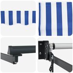 vidaXL Auvent rétractable électrique Bleu Blanc Anthracite 4 × 3 m
