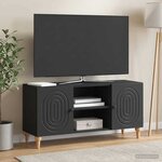 vidaXL Meuble TV Noir 102 x 34 5 x 50 cm Bois d'ingénierie