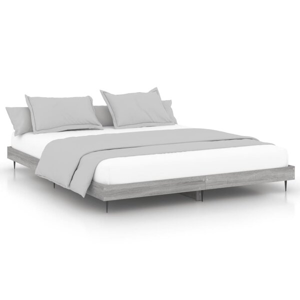 vidaXL Cadre de lit sans matelas sonoma gris 160x200cm bois ingénierie