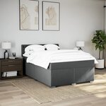 vidaXL Sommier à lattes de lit avec matelas Gris foncé 140x190cm Tissu