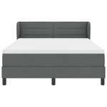 vidaXL Lit à ressort avec matelas Gris foncé 160x200 cm Tissu