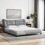 vidaXL Cadre de lit avec LED sans matelas Hvar gris clair 180x200 cm tissu