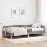 vidaXL Cadre de lit d'angle avec matelas 2 Pièces Taupe tissu