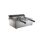 Friteuse professionnelle électrique - 2 x 6 l sans robinet de vidange - combisteel -  - acier inoxydable12 590x440x290mm