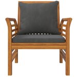 vidaXL Salon de jardin avec coussins 5 Pièces Bois d'acacia solide
