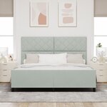 Cadre de lit vidaXL en Velours Gris Clair - 180x200 cm