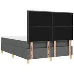 vidaXL Lit à ressorts avec matelas Gris foncé 140 x 190 cm tissu