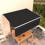 vidaXL Auvent manuel rétractable avec store 4x3 m Anthracite