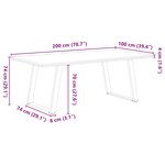 vidaXL Table à manger marron clair bois de chêne massif rectangulaire