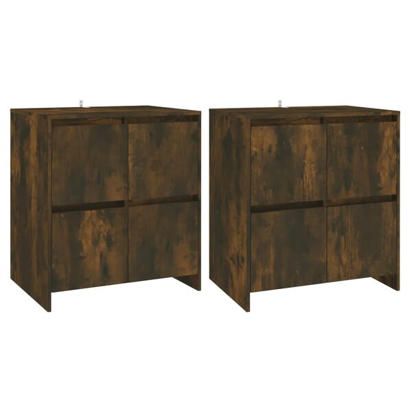 vidaXL Buffets 2 Pièces Chêne fumé 70x41x75 cm Bois d'ingénierie