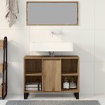 vidaXL Coiffeuse en chêne artisanal Chêne artisanal Bois d'ingénierie