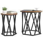 vidaXL Table basse 2 Pièces Bois Ancien Bois d'ingénierie et acier