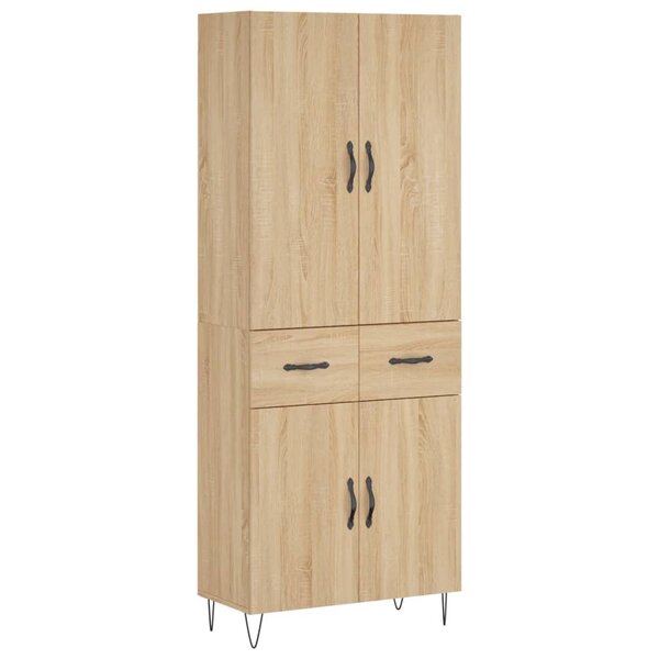 vidaXL Buffet haut Chêne sonoma 69 5x34x180 cm Bois d'ingénierie